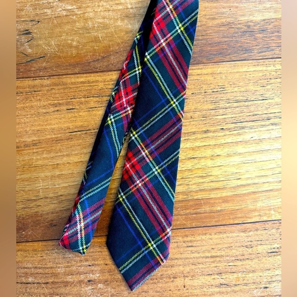 Vintage Lochcarron Stewart Black Pure New Wool Made in Scotland Tie / OSFA - Picture 1 of 6